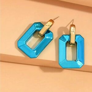 Light Blue Glossy Acrylic Earrings